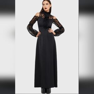 Killstar Black Lace Long Sleeve Dress